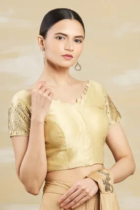 Gold Embellished Saree Blouse