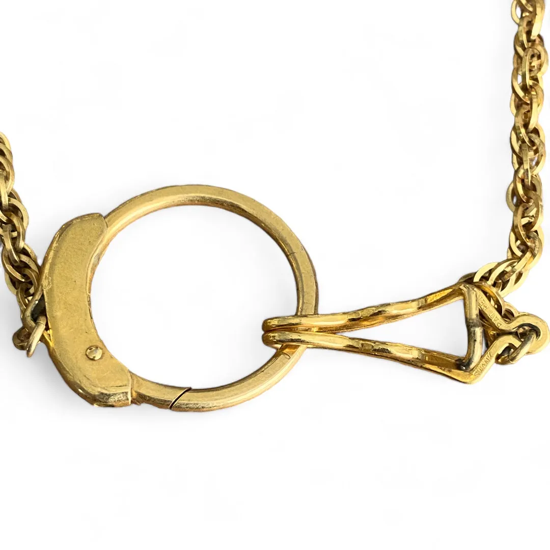 Gold Tone Hand Cuff Necklace