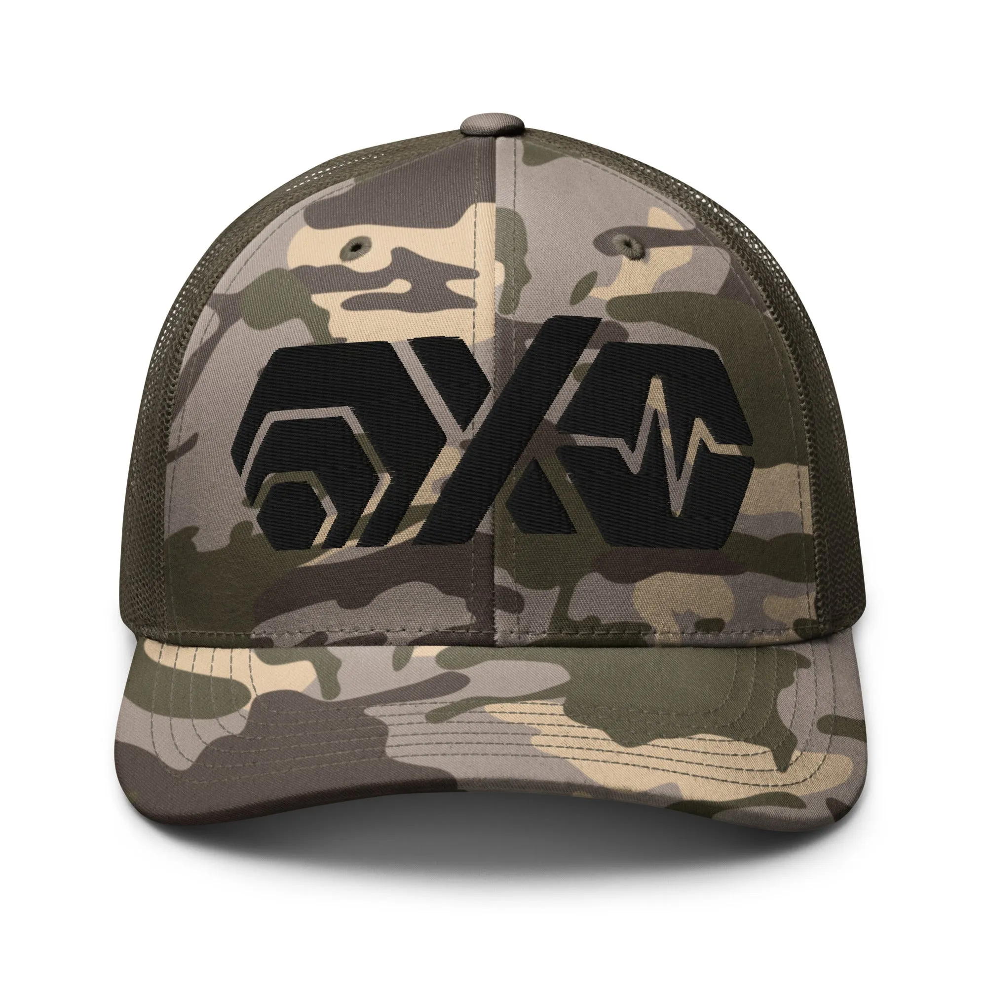 HEX PulseX and PulseChain Camouflage Trucker Hat (Embroidered)