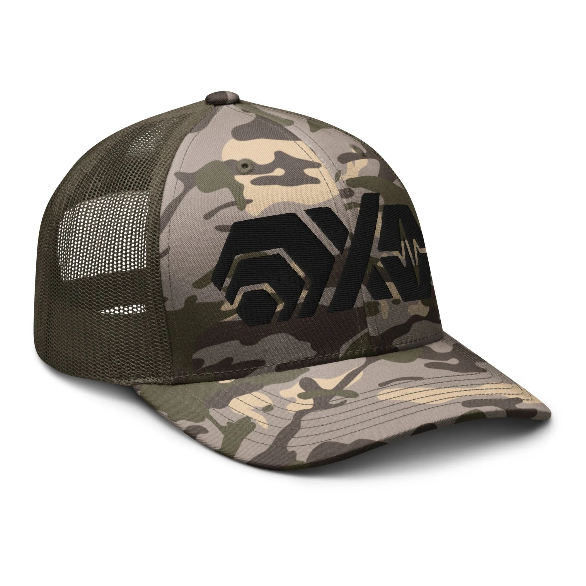 HEX PulseX and PulseChain Camouflage Trucker Hat (Embroidered)