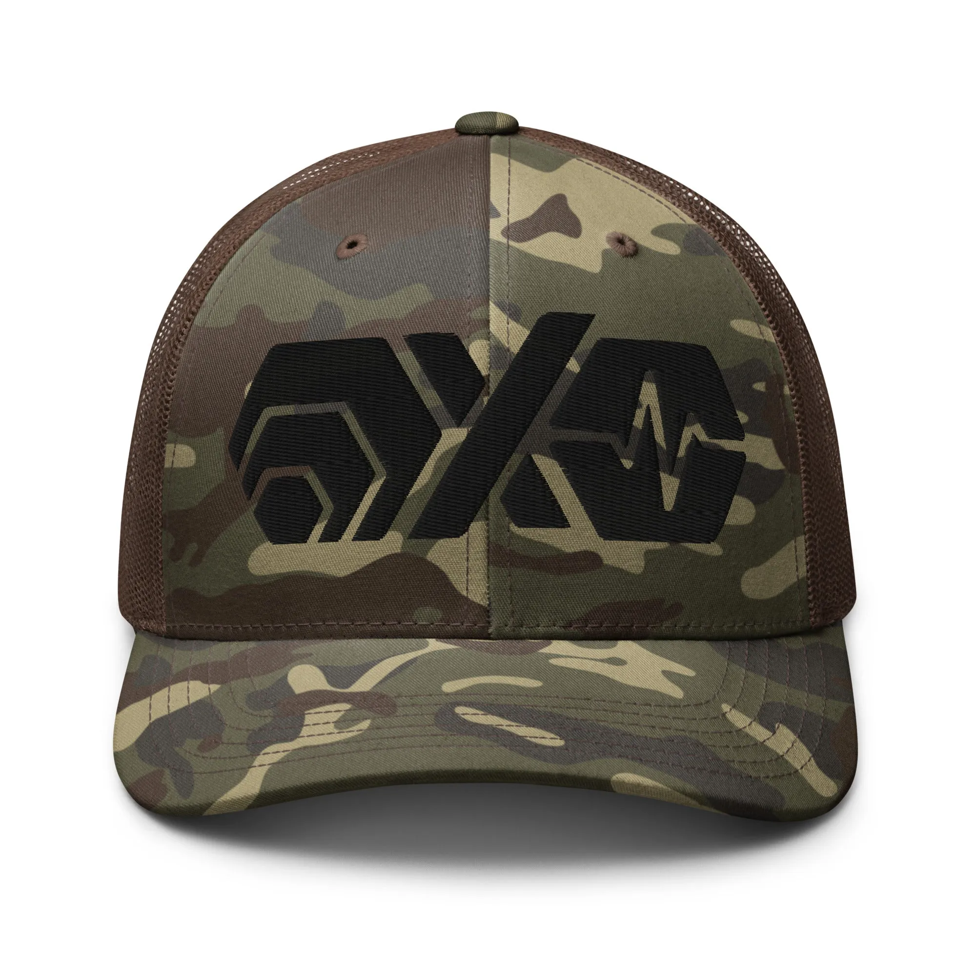 HEX PulseX and PulseChain Camouflage Trucker Hat (Embroidered)