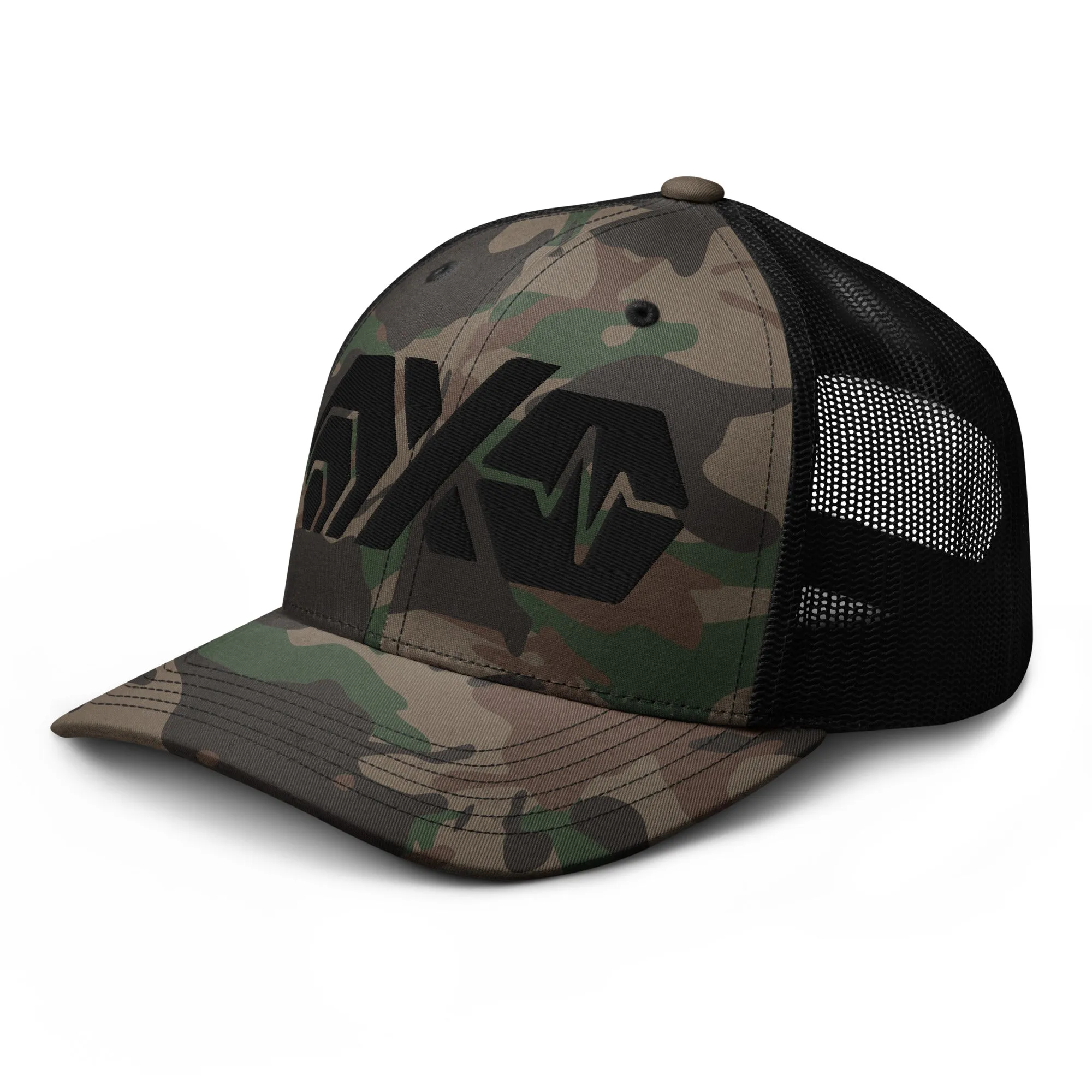 HEX PulseX and PulseChain Camouflage Trucker Hat (Embroidered)