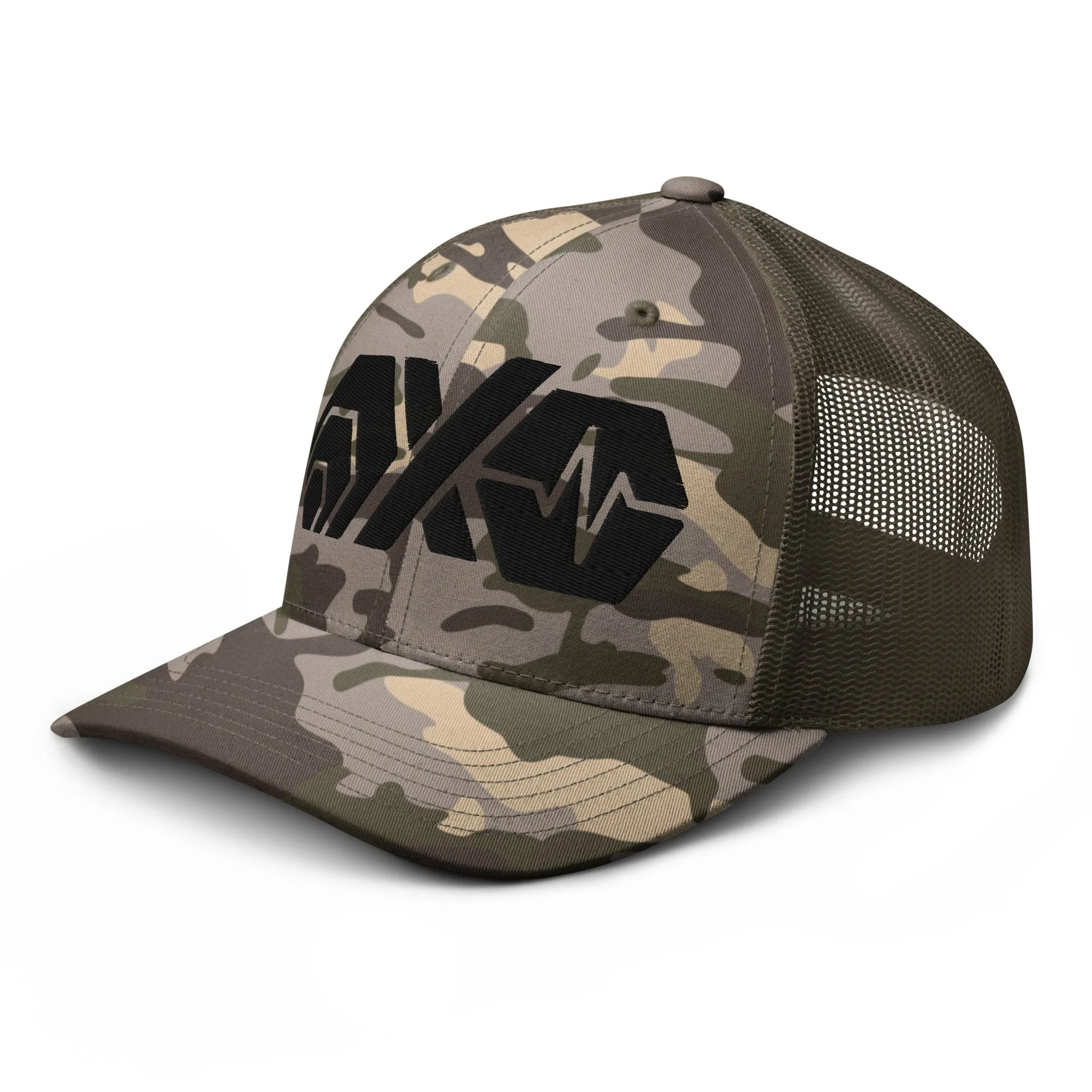 HEX PulseX and PulseChain Camouflage Trucker Hat (Embroidered)