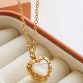 Josie Gold Vintage Heart Pendant Necklace