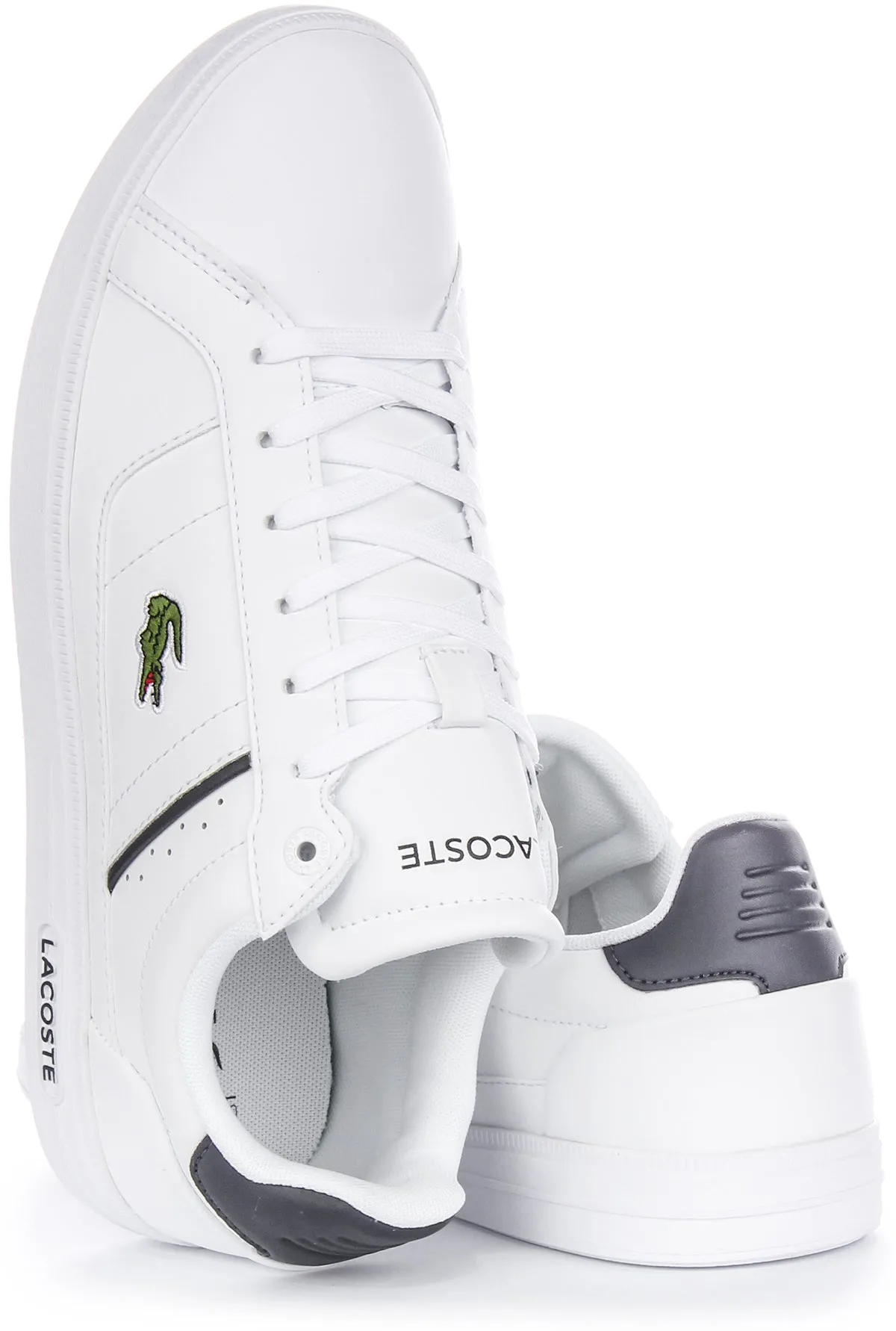 Lacoste Europa Pro In White Navy For Men