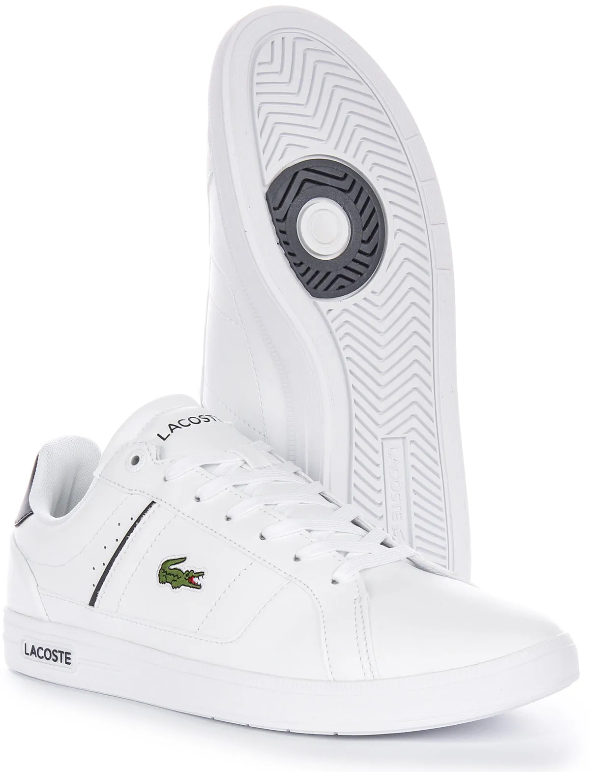 Lacoste Europa Pro In White Navy For Men