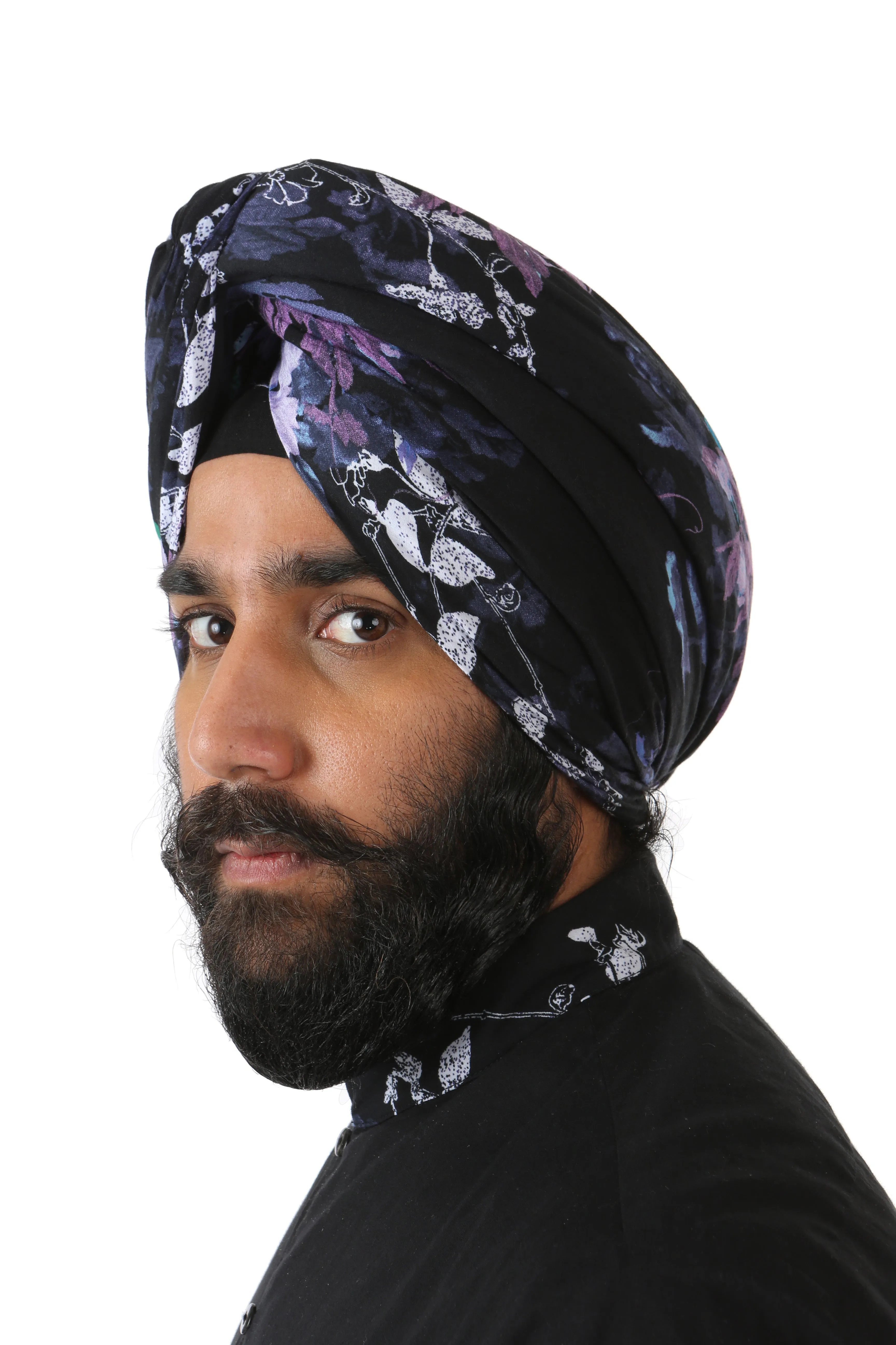 MAHA Dark Floral Print Turban