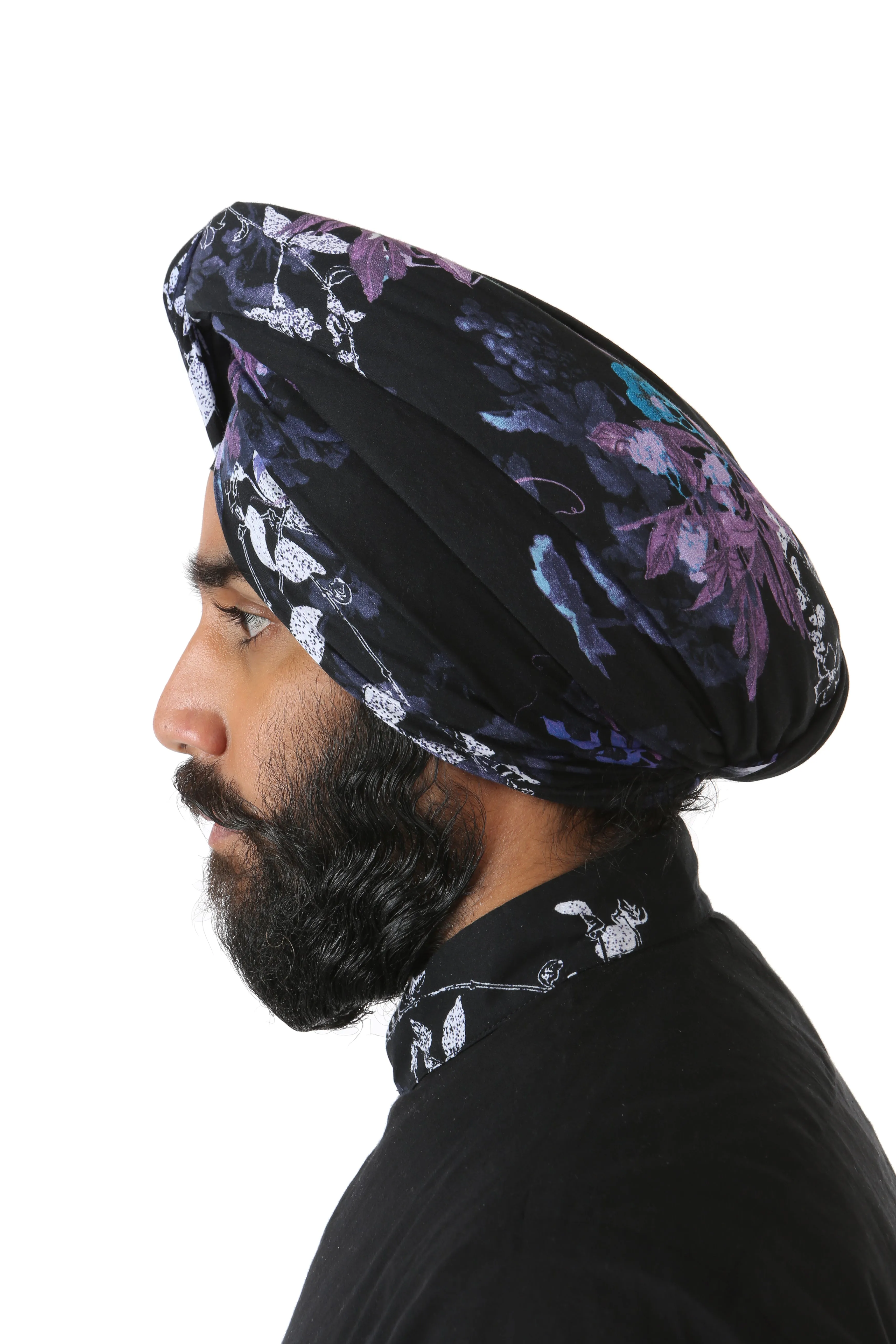 MAHA Dark Floral Print Turban