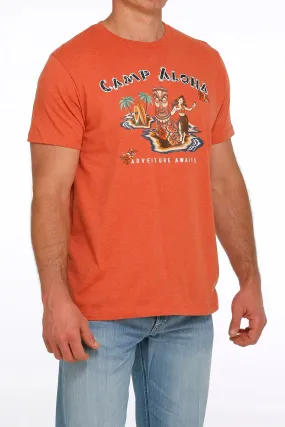 Men's Cinch Camp Aloha Tee Burnt Orange