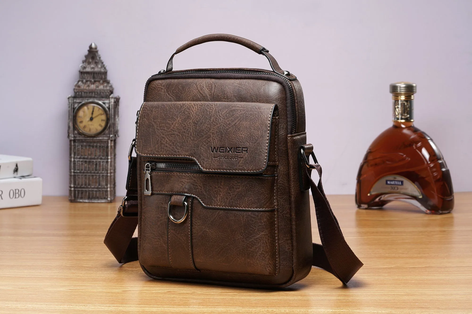 Men’s Shoulder/Satchel Bag - Cognac (8642)