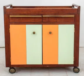 Mid-Century Modern Walnut Expanding Serving Cart