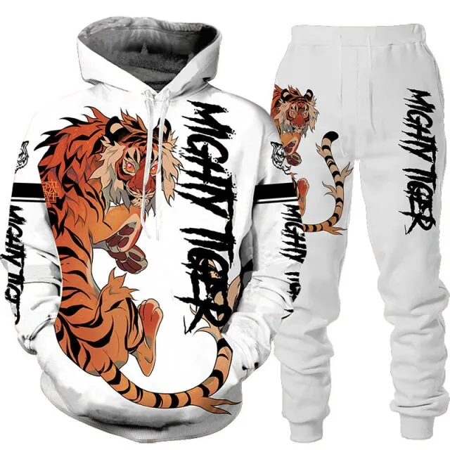 New Animal 3D Tiger Printed Hoodie   Pants Suit Cool Men/Women 2 Pcs Sportwear Tracksuit Set Autumn And Winter Men&#39;s Clothing