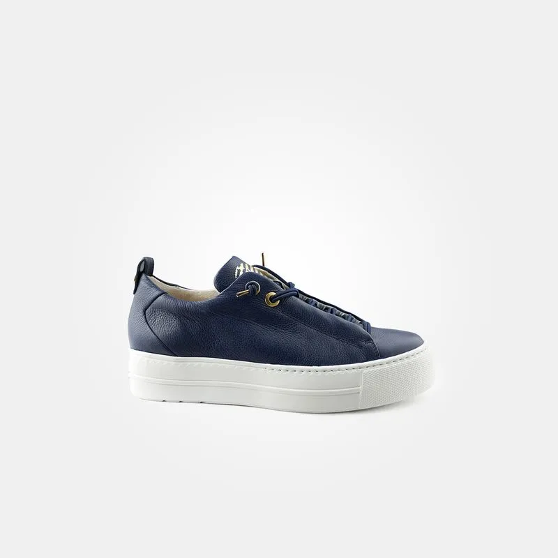 Paul Green Navy Elastic Lace Trainer