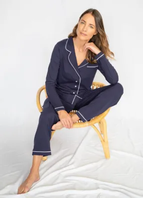 Portsea PJ Set Long Navy