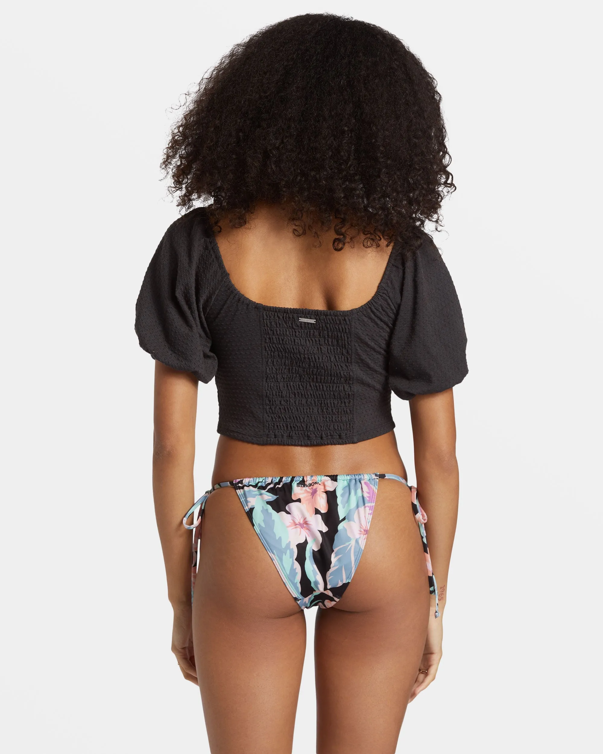 Posy Crop Top - Black Sands