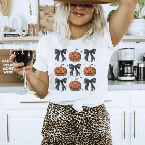 Pumpkins and Bows Halloween Graphic T-Shirt - HA308