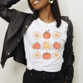 Pumpkins and Daisies Fall Graphic T-Shirt - FA302