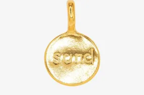 "Sand" Round Disc Charm Wholesale 14K Gold, Solid 14K Gold, G223