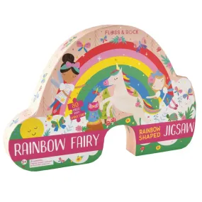 Rainbow Fairy 80pc "Rainbow" Shaped Jigsaw with Shaped Box - Floss and Rock