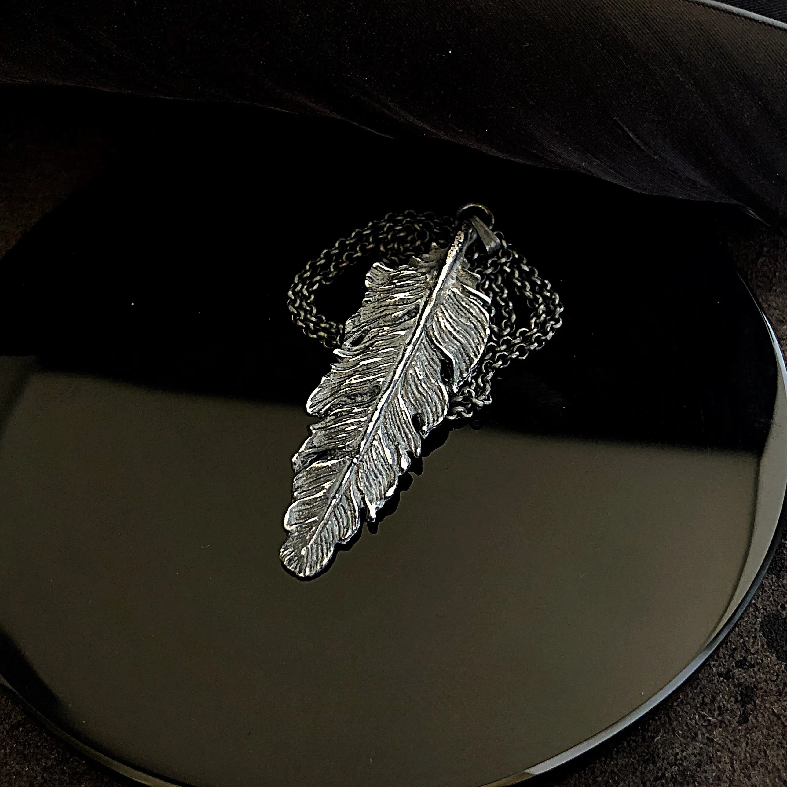 Raven Feather Necklace