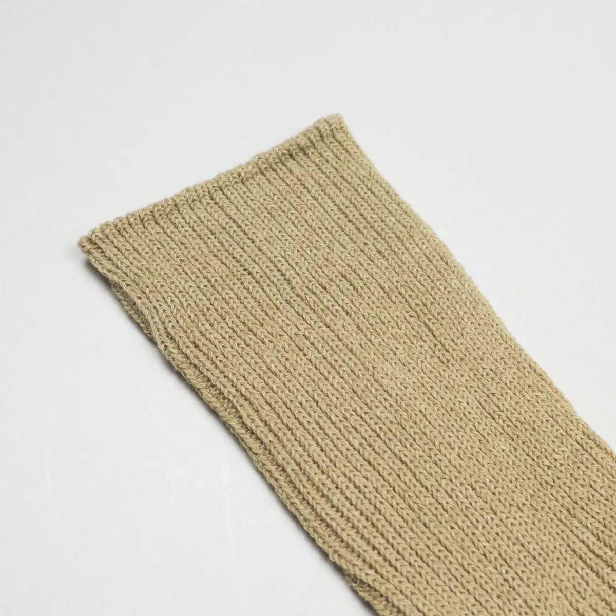 RoToTo - Washi / Recycled Cotton Rib Crew Socks - Beige