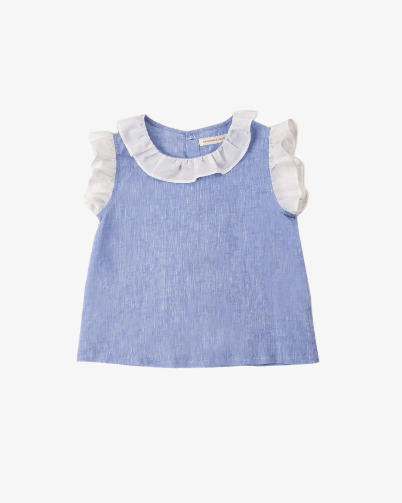 Ruffle Trim Sleeveless Blouse