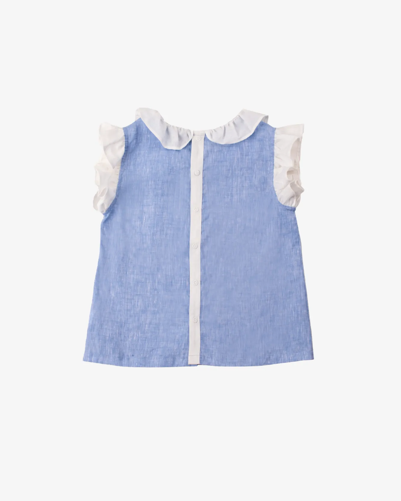 Ruffle Trim Sleeveless Blouse