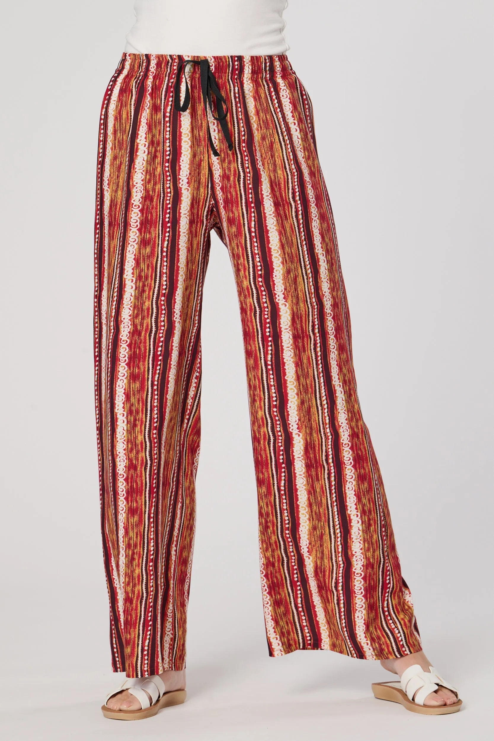 Saloos Contrasting Stripe Print Wide Leg Trousers