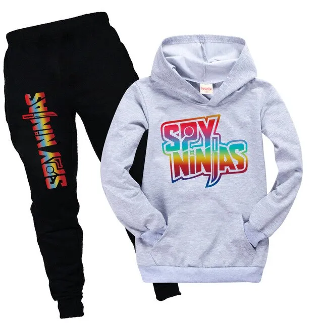 SPY NINJA Fashion Teenage Girls Clothing Cotton Boys Hoodie Tshirt Girls Cute Cosplay Clothes Big Kids Shirt Casual Trousers Set