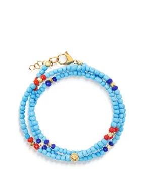 The Mykonos Collection - Vintage Turquoise, Red and Blue Glass Beads