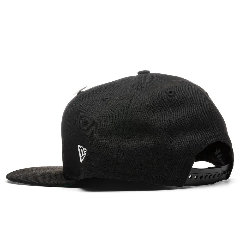 The Original Crown Old School Snapback W/ Green Undervisor - Black