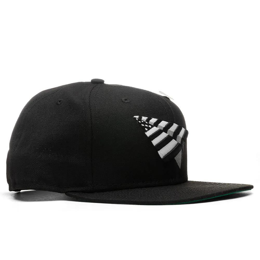 The Original Crown Old School Snapback W/ Green Undervisor - Black