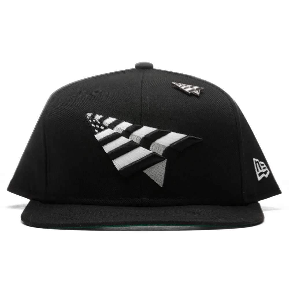 The Original Crown Old School Snapback W/ Green Undervisor - Black