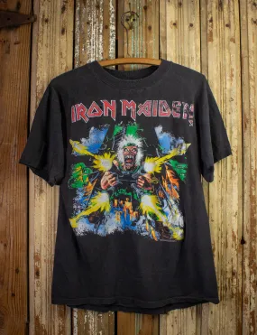 Vintage Iron Maiden No Prayer On The Road Concert T Shirt 1990 Black Medium