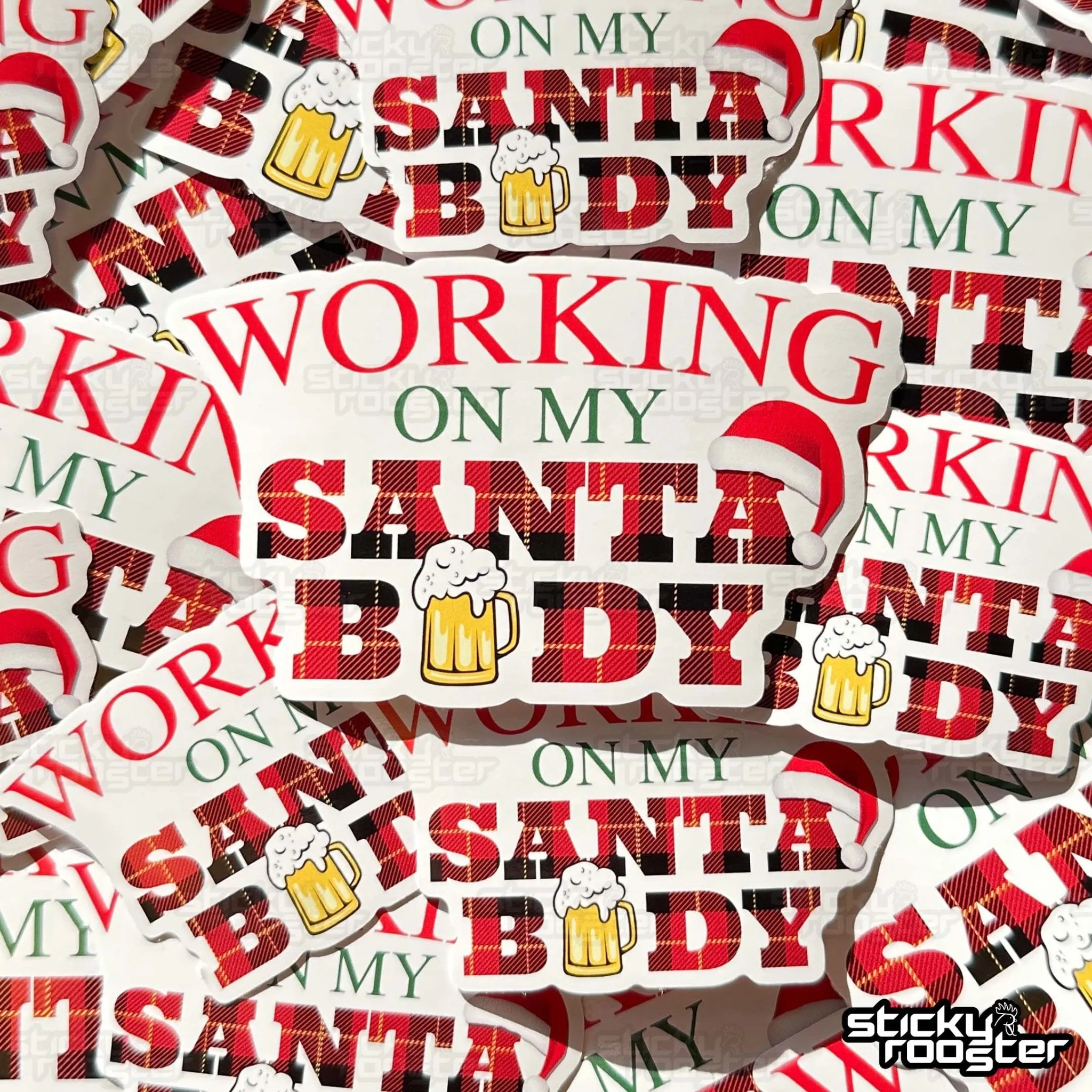 Working On My Santa Body sticker