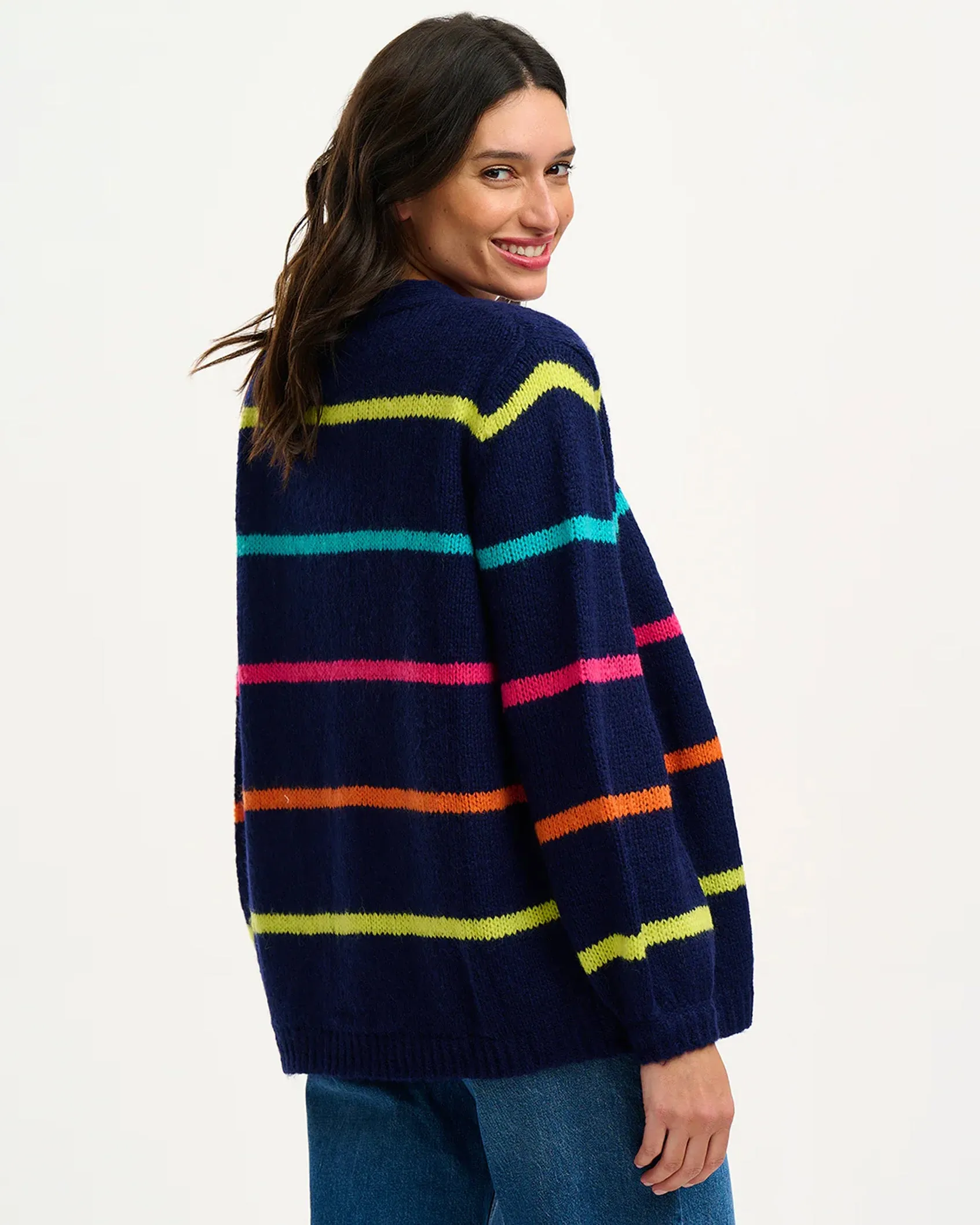 Yvette Navy Stripe Cardi